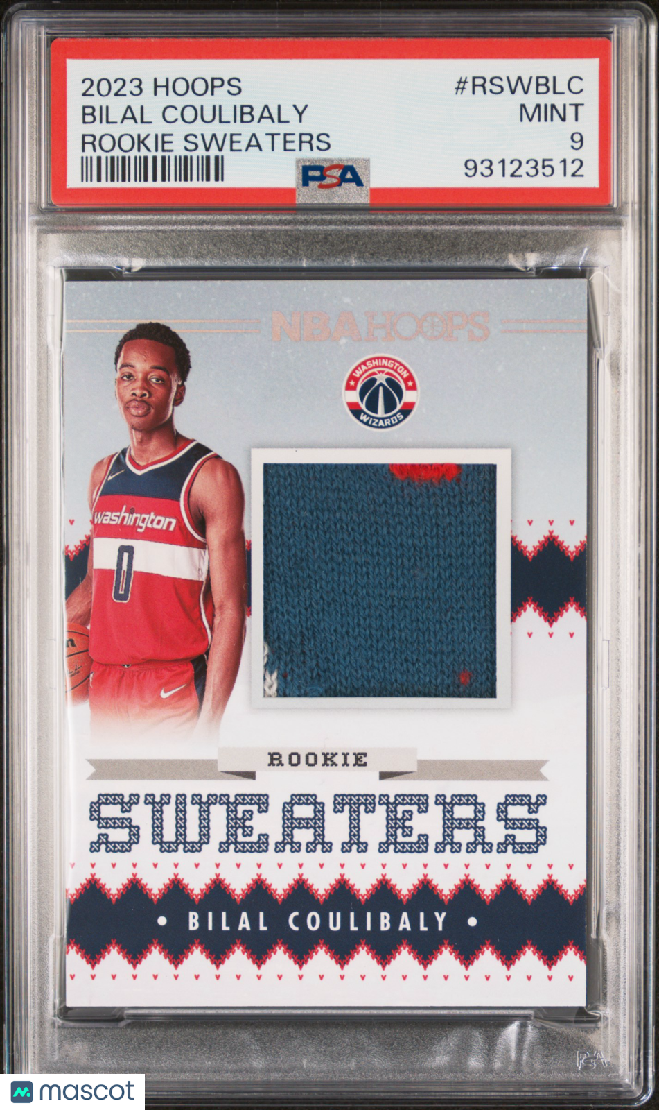 2023 Panini NBA Hoops Rookie Sweaters Bilal Coulibaly #RSWBLC PSA 9