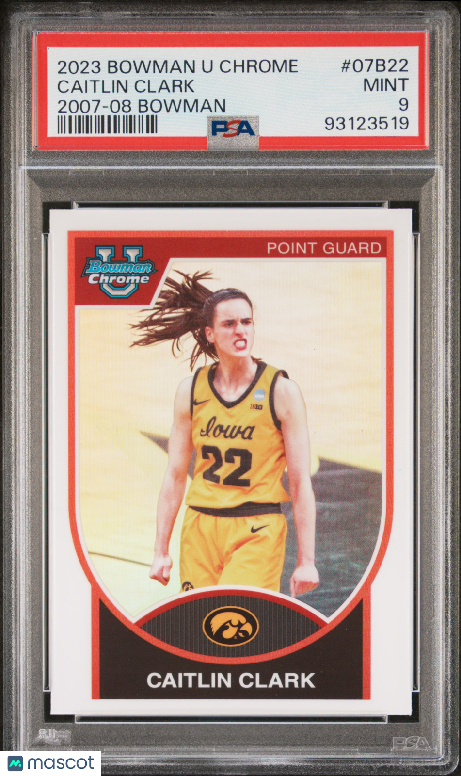 2023 Bowman University Chrome 2007-08 Bowman Caitlin Clark #07B22 PSA 9