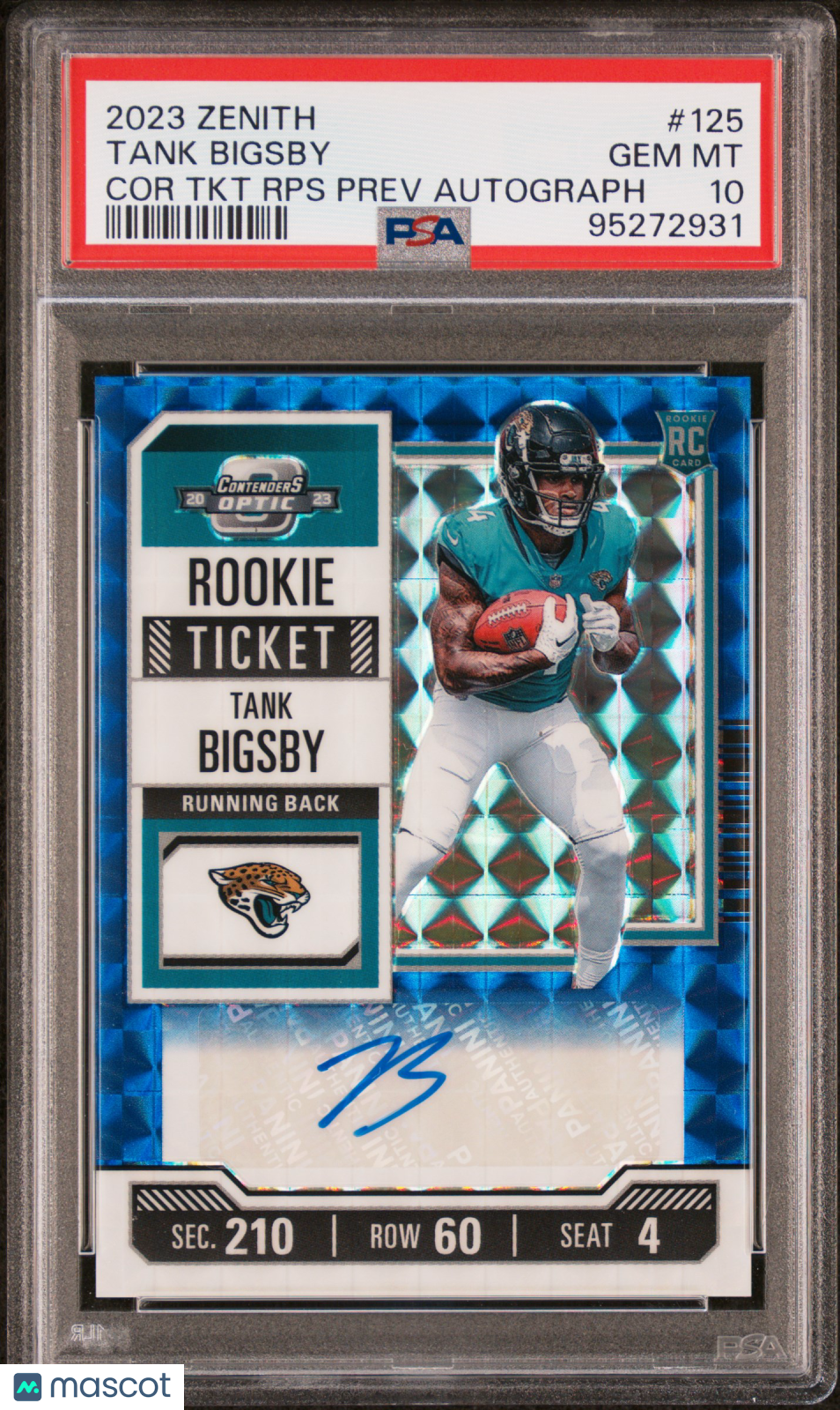 2023 Panini Rookie Ticket RPS Preview Autographs Tank Bigsby #125 Cor TKT PSA 10