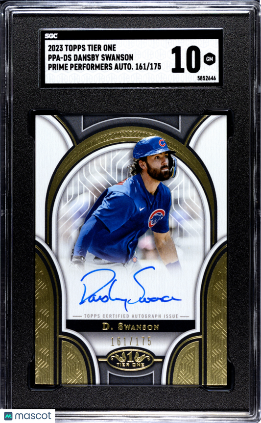 2023 Topps Tier One Dansby Swanson #PPA-DS Prime Performers Autograph 175 SGC 10