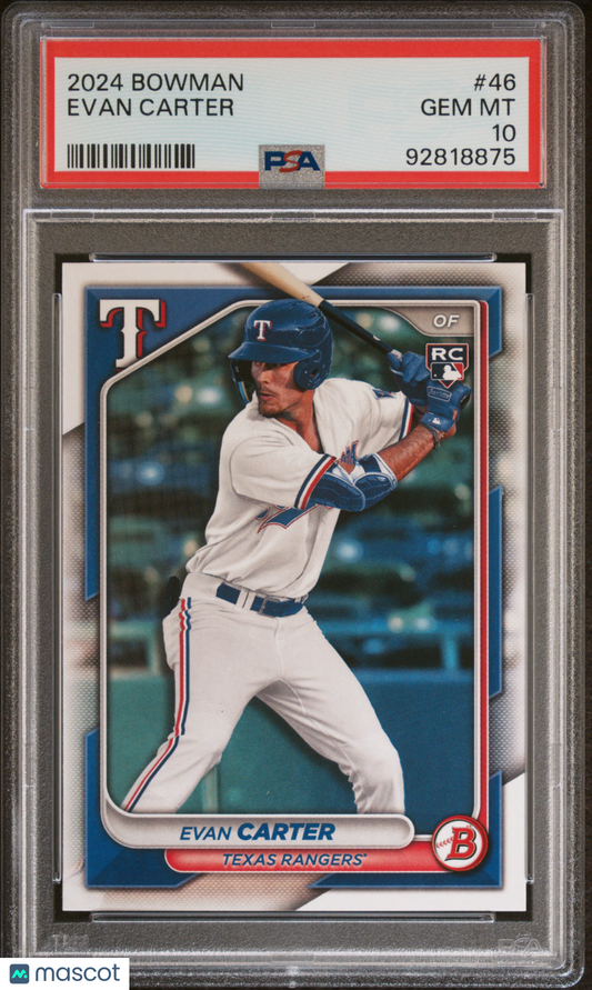 2024 Bowman Evan Carter #46 PSA 10