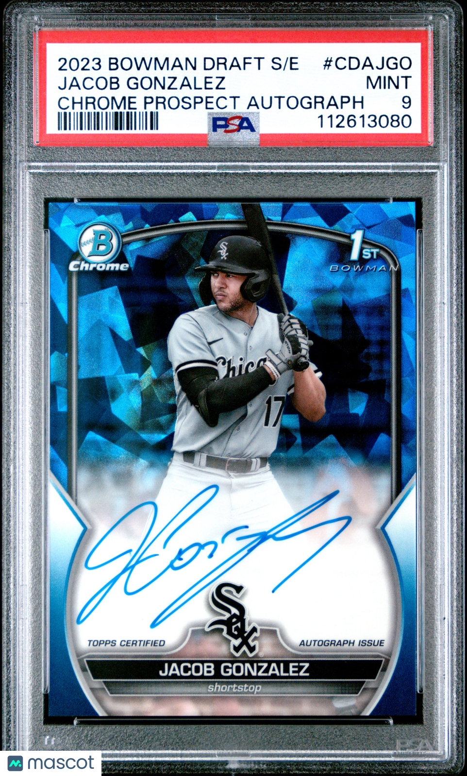 2023 Bowman Draft Sapphire  Prospect Autographs Jacob Gonzalez #CDAJGO PSA 9