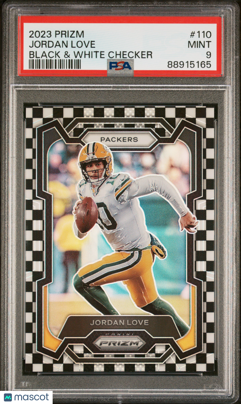 2023 Panini Prizm Jordan Love #110 Black & White Checker PSA 9