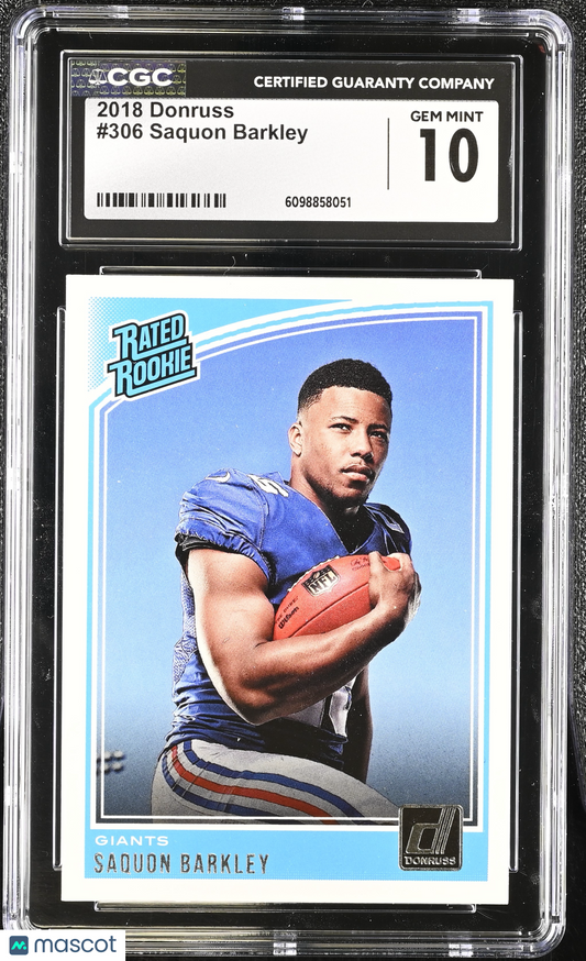 2018 Donruss Saquon Barkley #306 CGC 10