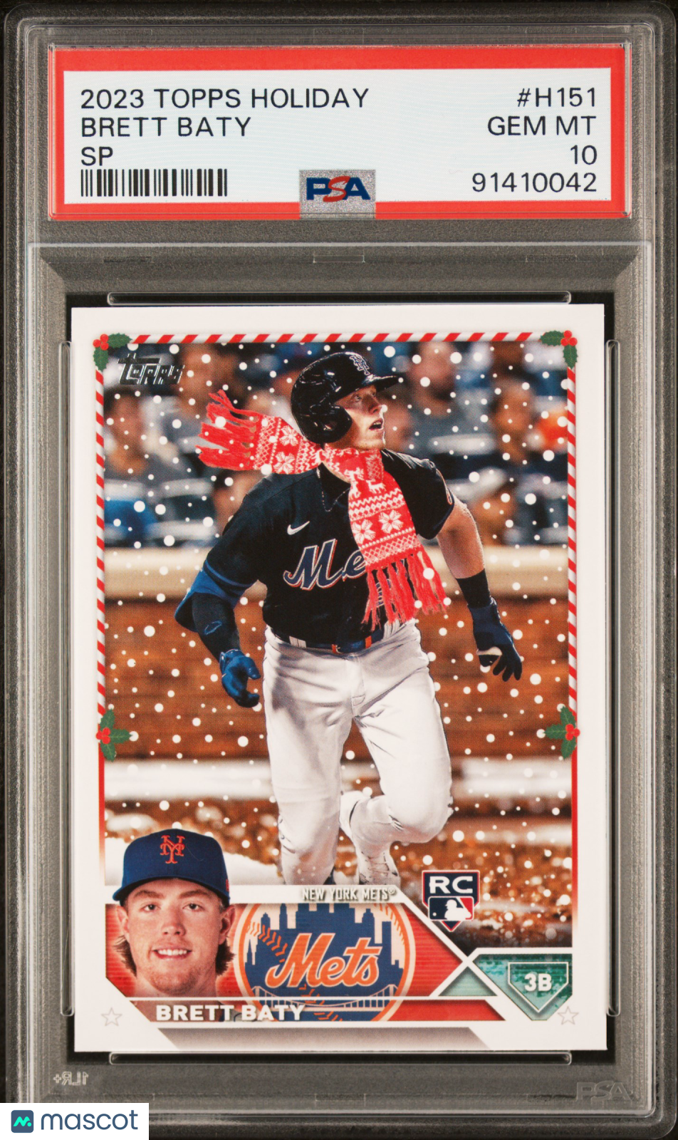 2023 Topps Holiday Brett Baty #H151 SP PSA 10