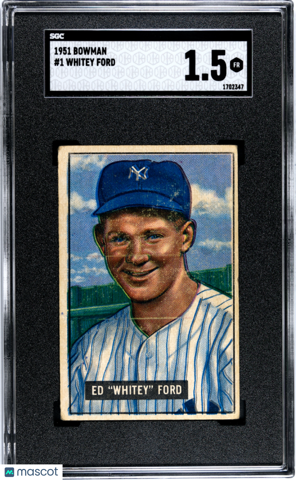 1951 Bowman Whitey Ford #1 SGC 1.5