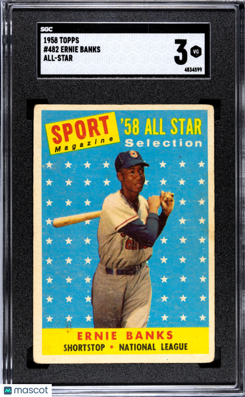 1958 Topps Ernie Banks #482 All Star SGC 3