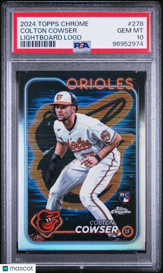 2024 Topps Chrome Colton Cowser #278 Lightboard Logo PSA 10