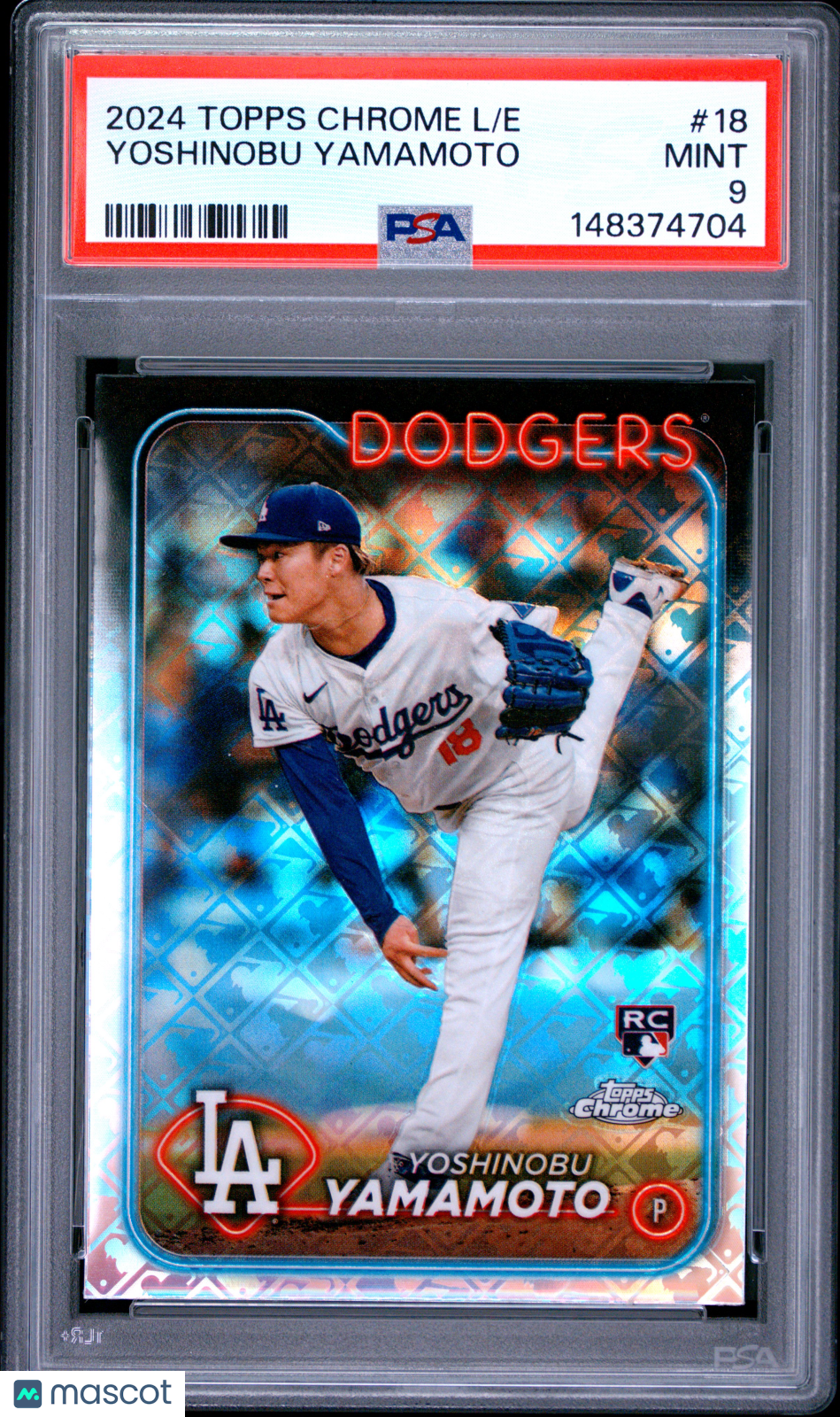 2024 Topps Chrome Logofractor Edition Yoshinobu Yamamoto #18 PSA 9
