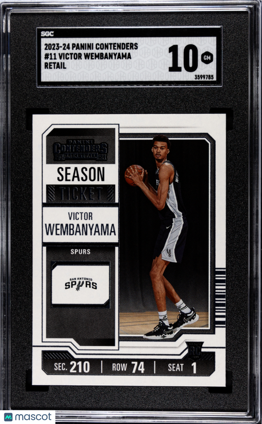 2023 Panini Contenders Victor Wembanyama #11 Retail SGC 10