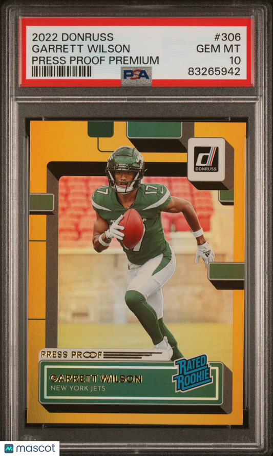 2022 Panini Donruss Garrett Wilson #306 Press Proof Premium PSA 10