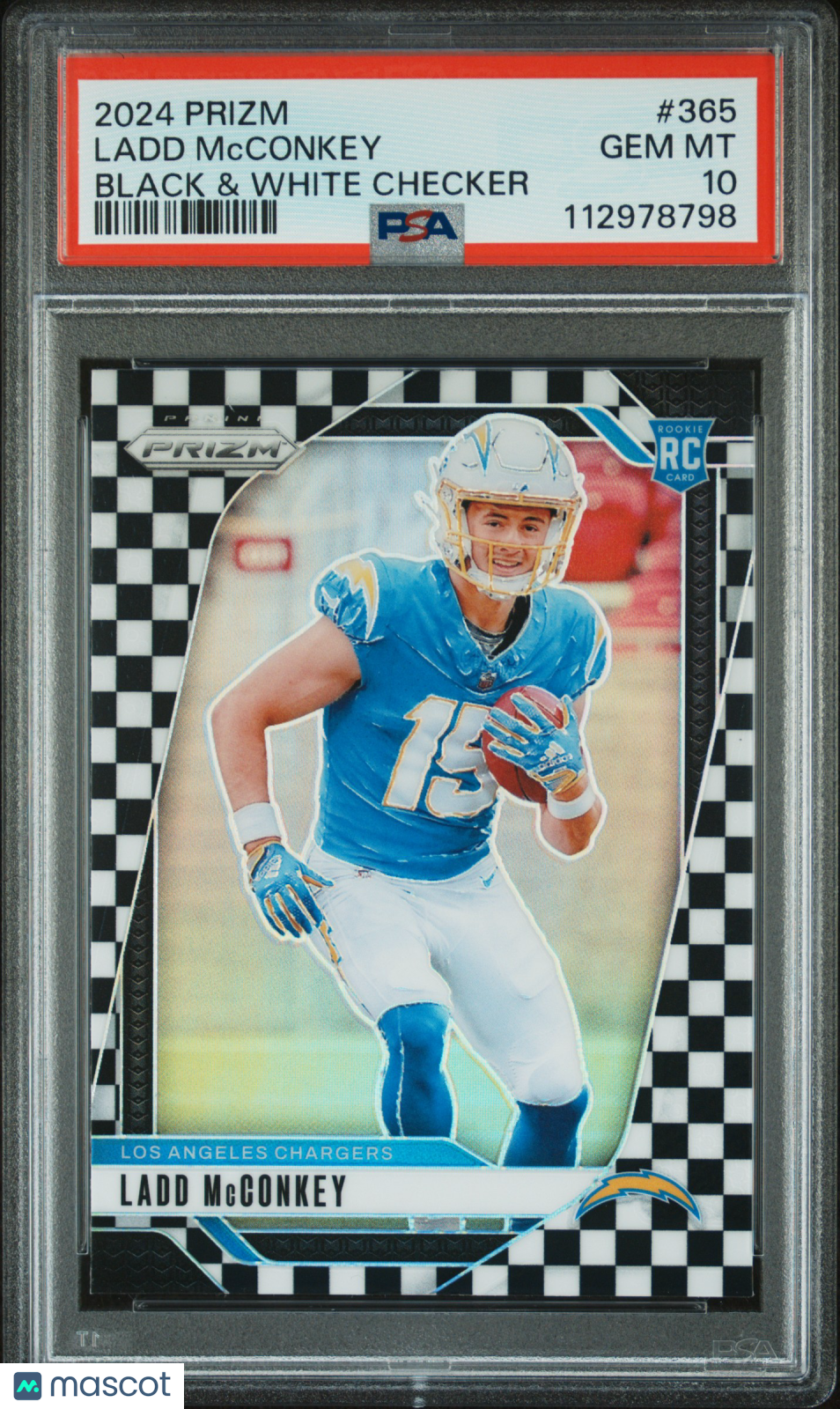 2024 Panini Prizm Ladd Mcconkey #365 Black & White Checker PSA 10