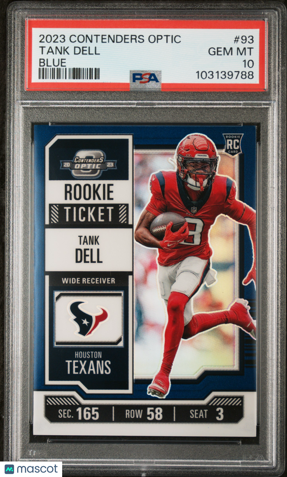 2023 Panini Contenders Optic Tank Dell #93 Blue PSA 10