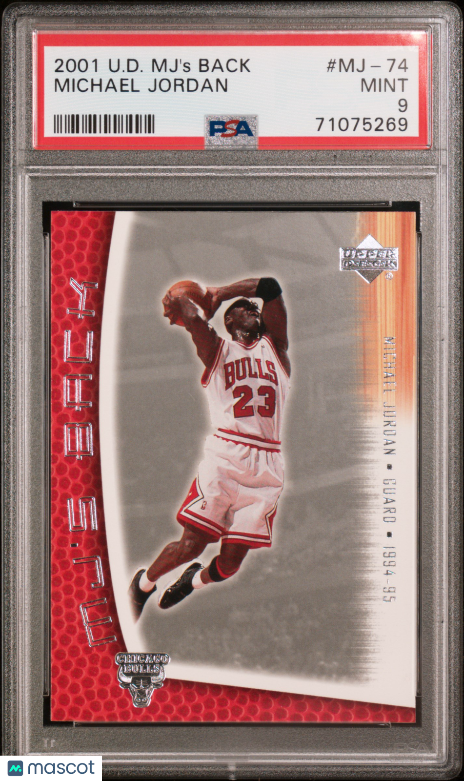 2001 Upper Deck Mj's Back Michael Jordan #MJ-74 PSA 9