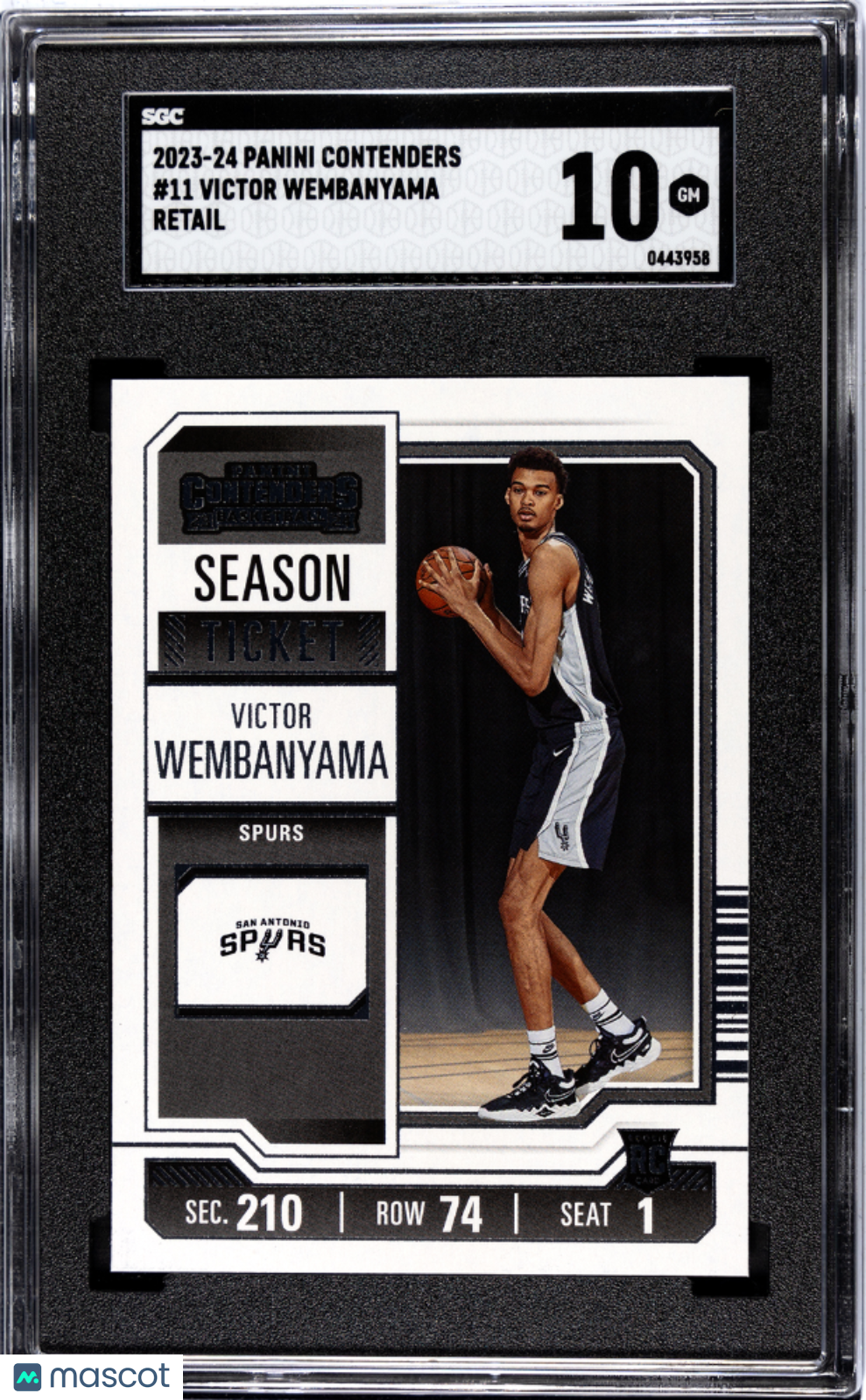 2023 Panini Contenders Victor Wembanyama #11 Retail SGC 10