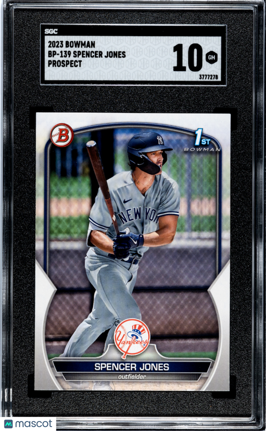 2023 Bowman Spencer Jones #BP-139 Prospect SGC 10