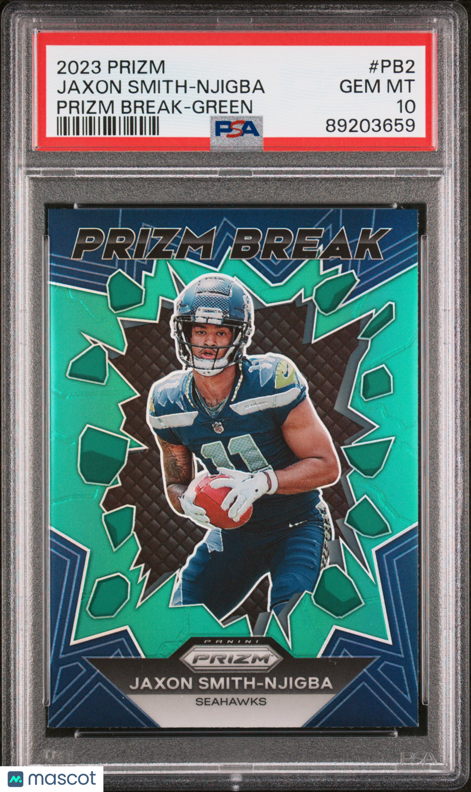 2023 Panini Prizm Prizm Break Jaxon Smith-Njigba #PB2 Green PSA 10