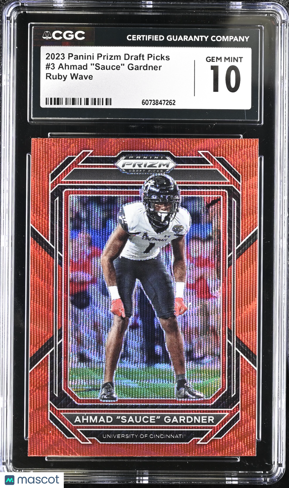 2023 Panini Prizm Draft Picks Ahmad "Sauce" Gardner #3 Ruby Wave CGC 10