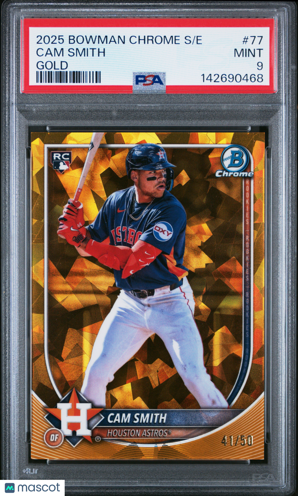 2025 Bowman Chrome Sapphire Edition Cam Smith #77 Gold /50 PSA 9