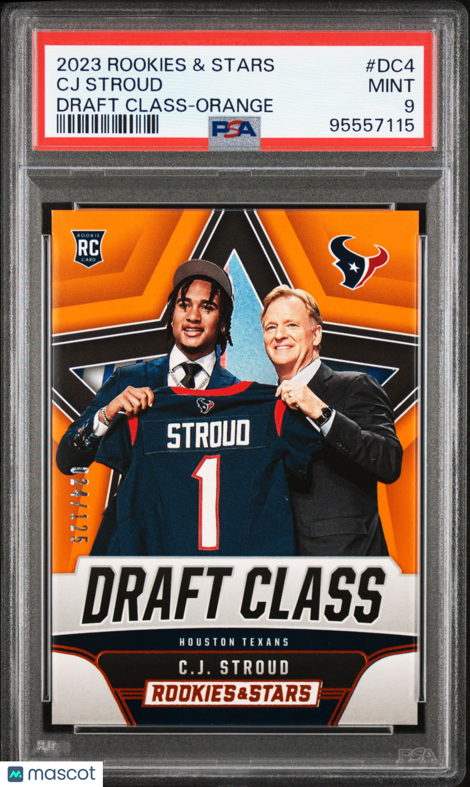 2023 Panini Rookies & Stars Draft Class CJ Stroud #DC4 Orange /125 PSA 9