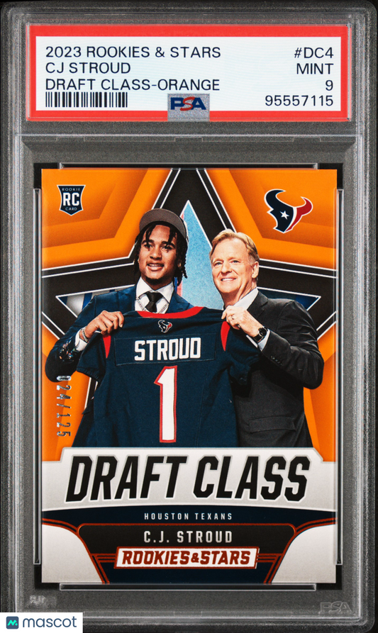 2023 Panini Rookies & Stars Draft Class CJ Stroud #DC4 Orange /125 PSA 9