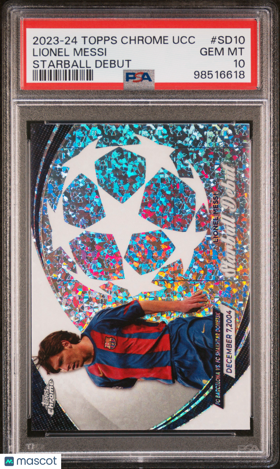 2023-24 Topps Chrome UEFA Competitions Starball Debut Lionel Messi #SD10 PSA 10