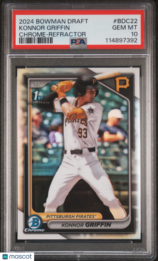 2024 Bowman Draft Konnor Griffin #BDC22 Chrome Refractor PSA 10