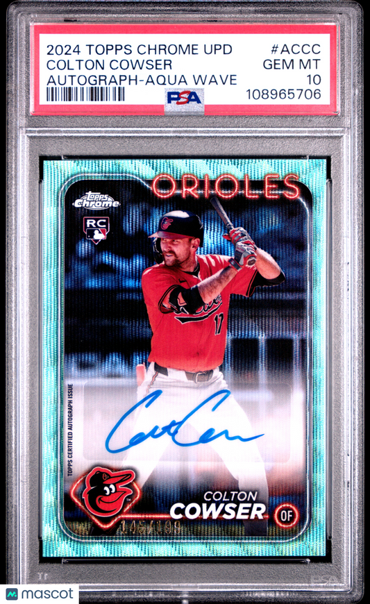 2024 Topps Chrome Update Chrome Baseball Update Auto Colton Cowser #ACCC PSA 10.
