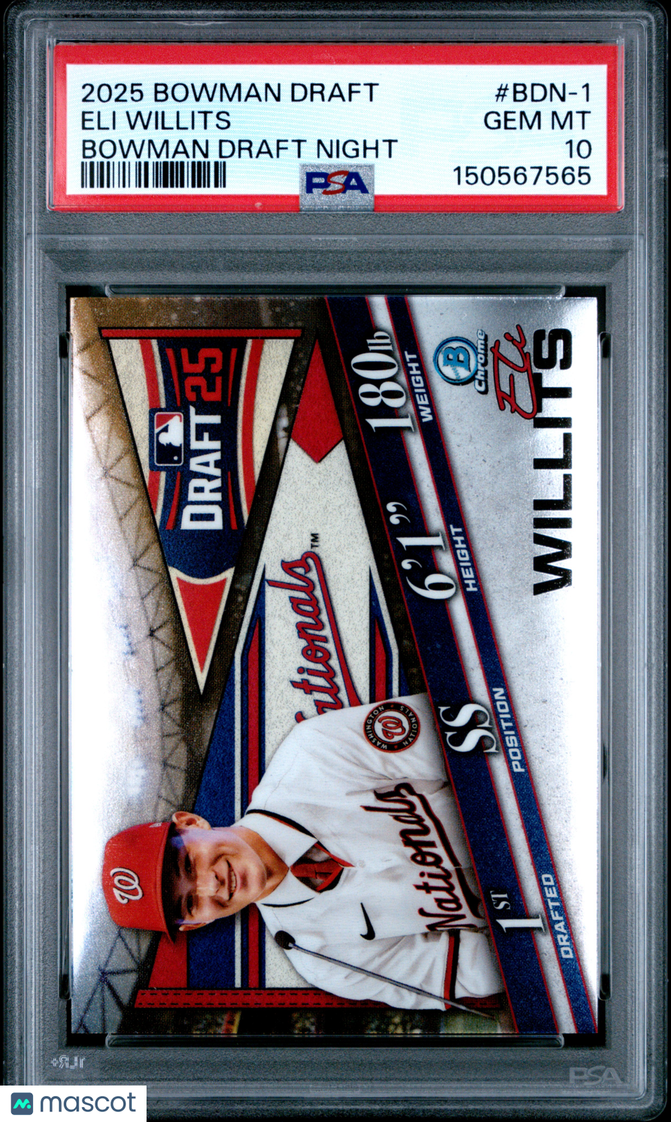 2025 Bowman Draft Bowman Draft Night Eli Willits #BDN-1 PSA 10