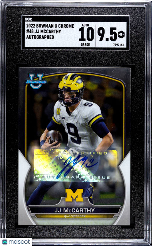 2022 Bowman University Chrome JJ Mccarthy #48 Autograph SGC 9.5 Auto 10