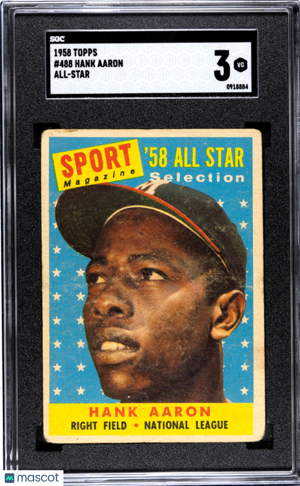 1958 Topps Hank Aaron #488 All Star SGC 3