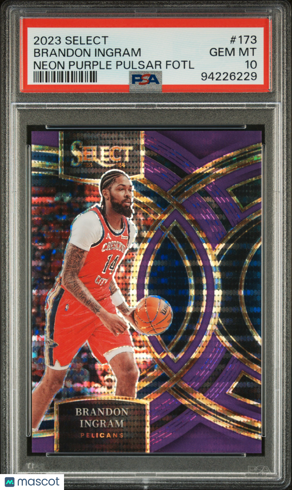 2023 Panini Select Brandon Ingram #173 Neon Purple Pulsar Fotl /5 PSA 10