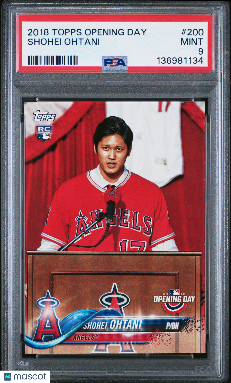 2018 Topps Opening Day Shohei Ohtani #200 PSA 9