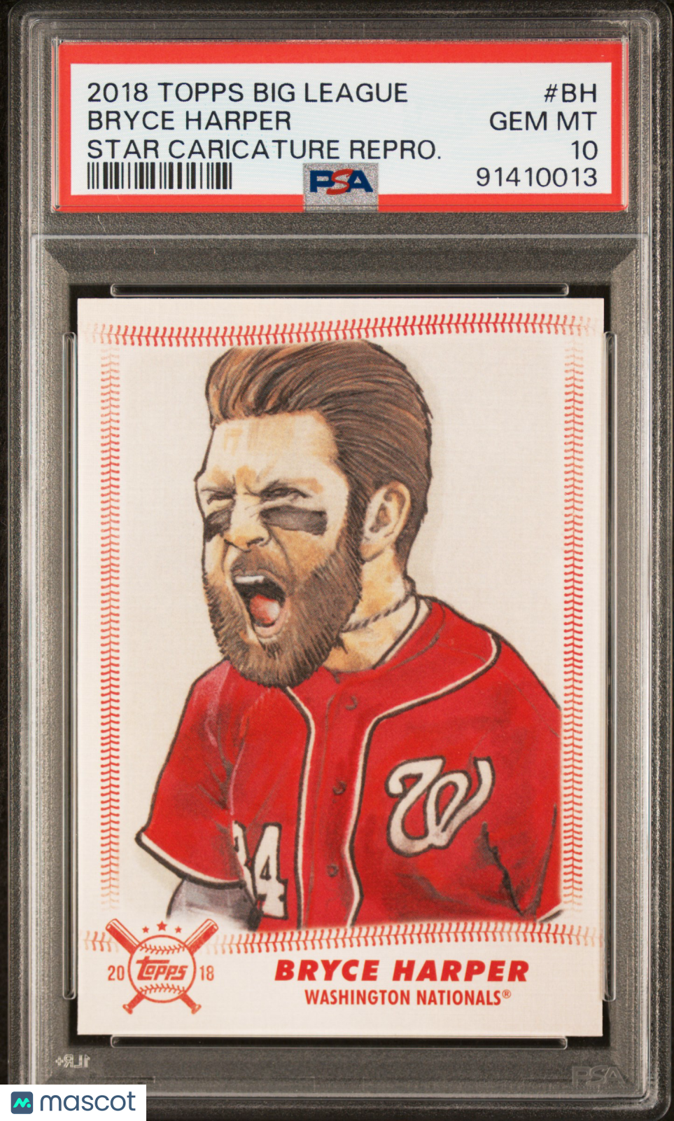 2018 Topps Big League Caricature Reproductions Bryce Harper #BH Repro. PSA 10