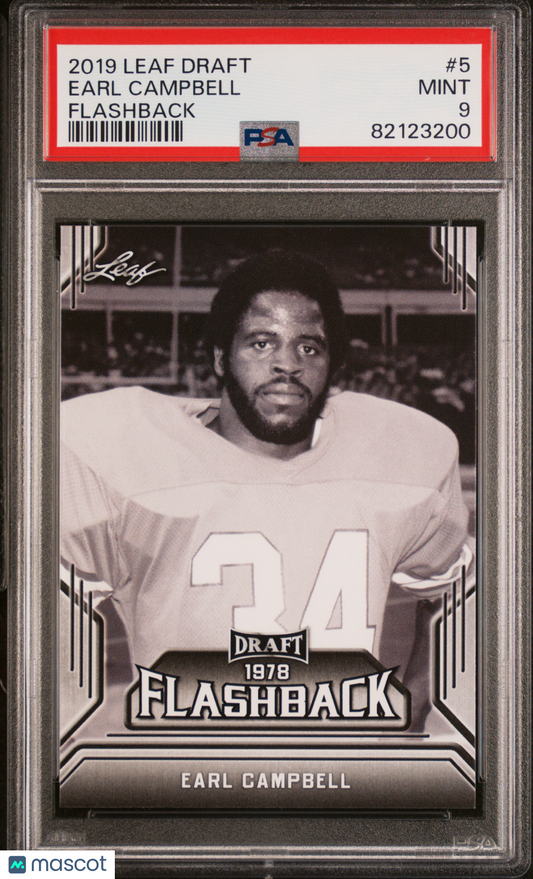 2019 Leaf Draft Flashback Earl Campbell #5 PSA 9