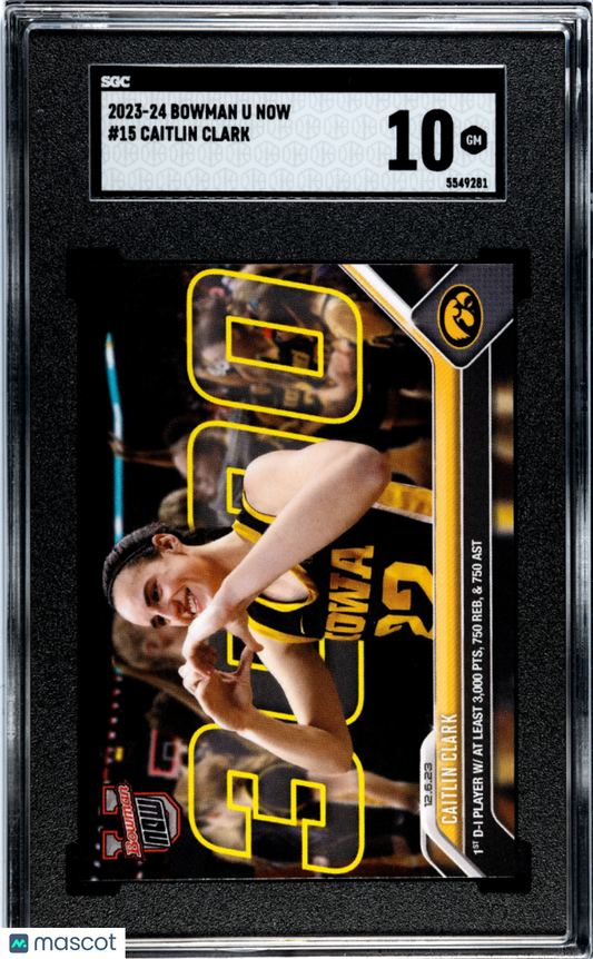 2023 Bowman U Now Caitlin Clark #15 SGC 10