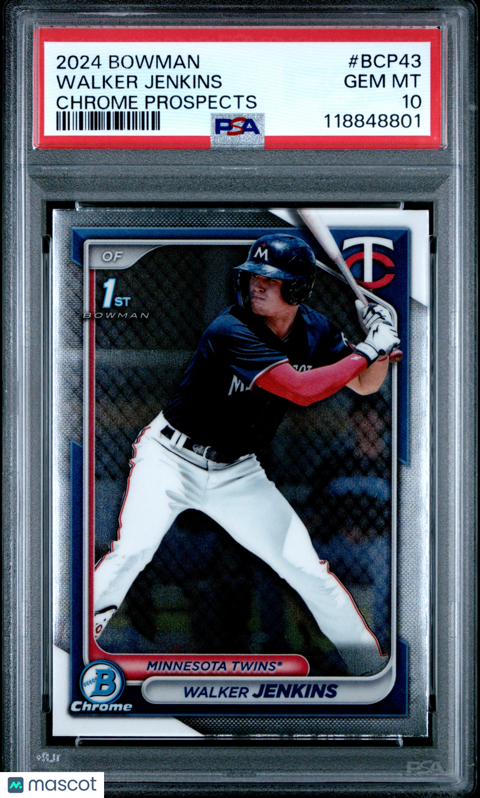 2024 Bowman Chrome Prospects Walker Jenkins #BCP43 PSA 10