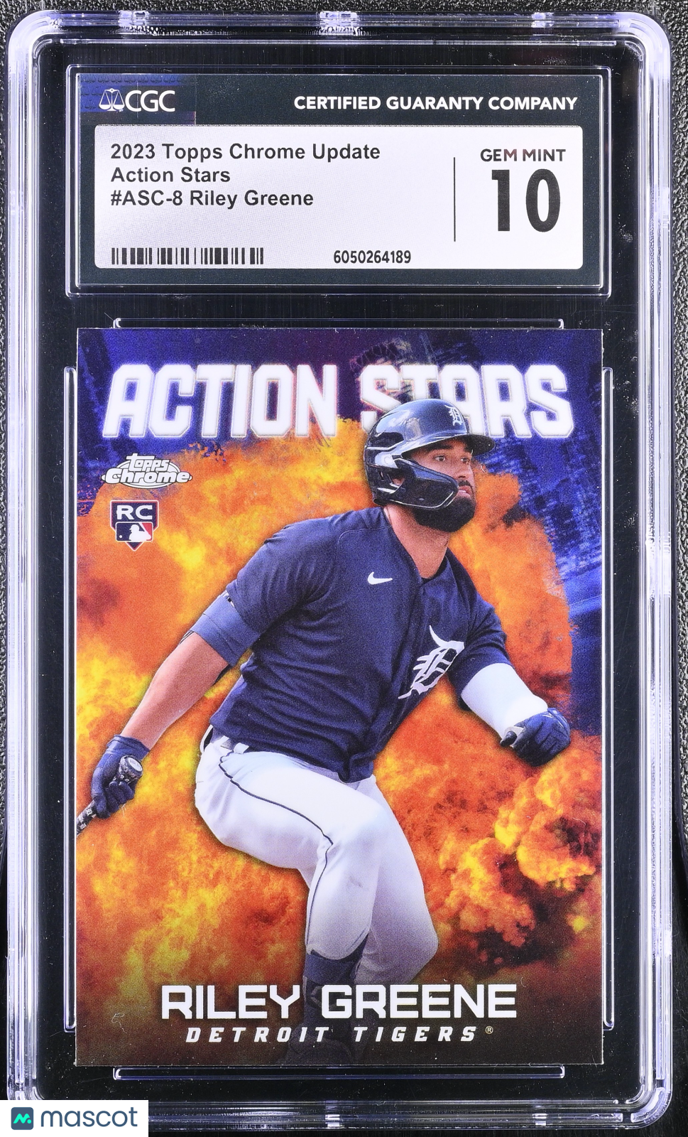 2023 Topps Chrome Update Riley Greene #ASC-8 Action Stars CGC 10