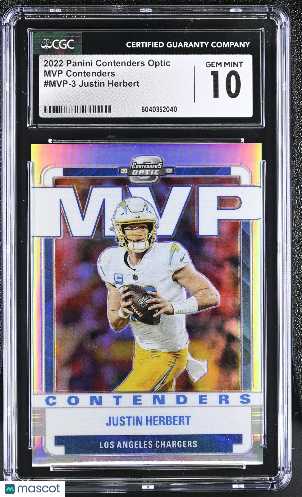 2022 Panini Contenders Optic Justin Herbert #MVP-3 MVP Contenders CGC 10