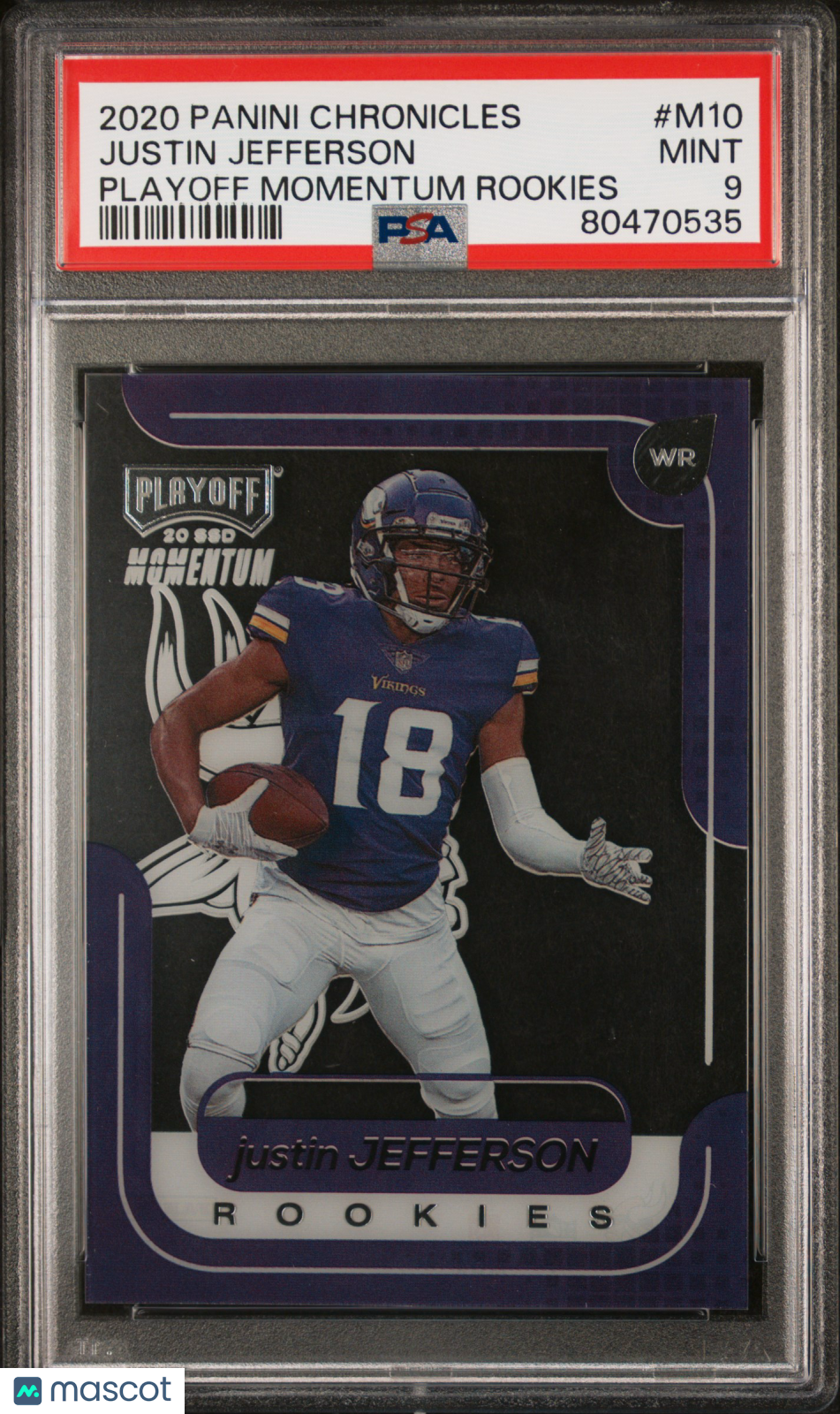 2020 Panini Chronicles Playoff Momentum Rookies Justin Jefferson #M10 PSA 9