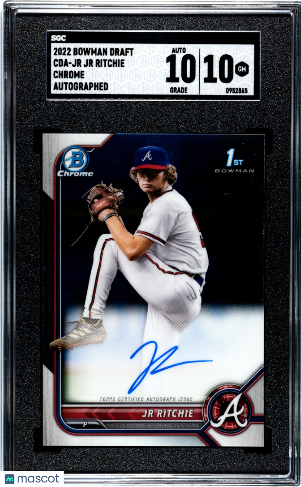 2022 Bowman Draft JR Ritchie #CDA-JR CHR. Autograph SGC 10 Auto 10