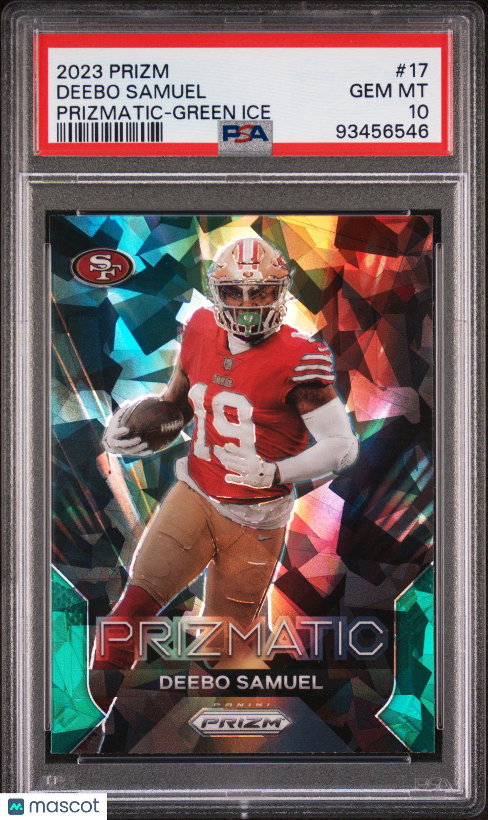 2023 Panini Prizm Prizmatic Deebo Samuel #17 Green Ice PSA 10