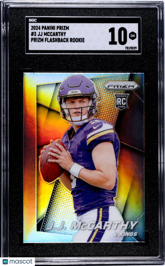 2024 Panini Prizm JJ Mccarthy #3 Flashback Rookie SGC 10