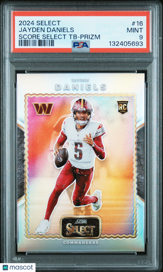 2024 Panini Select Score Select Throwback Jayden Daniels #16 TB Prizm PSA 9