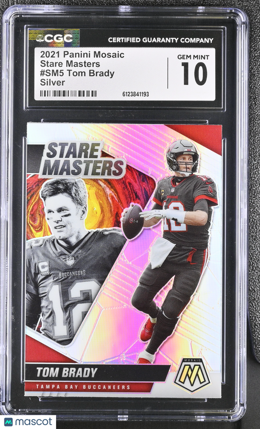 2021 Panini Mosaic Tom Brady #SM5 Silver Stare Masters CGC 10