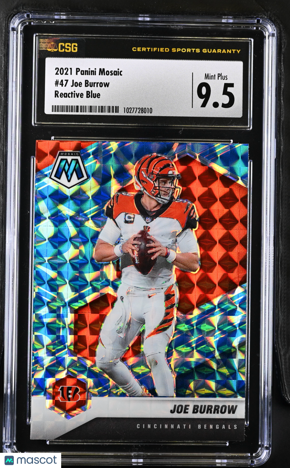 2021 Panini Mosaic Joe Burrow #47 Reactive Blue CGC 9.5