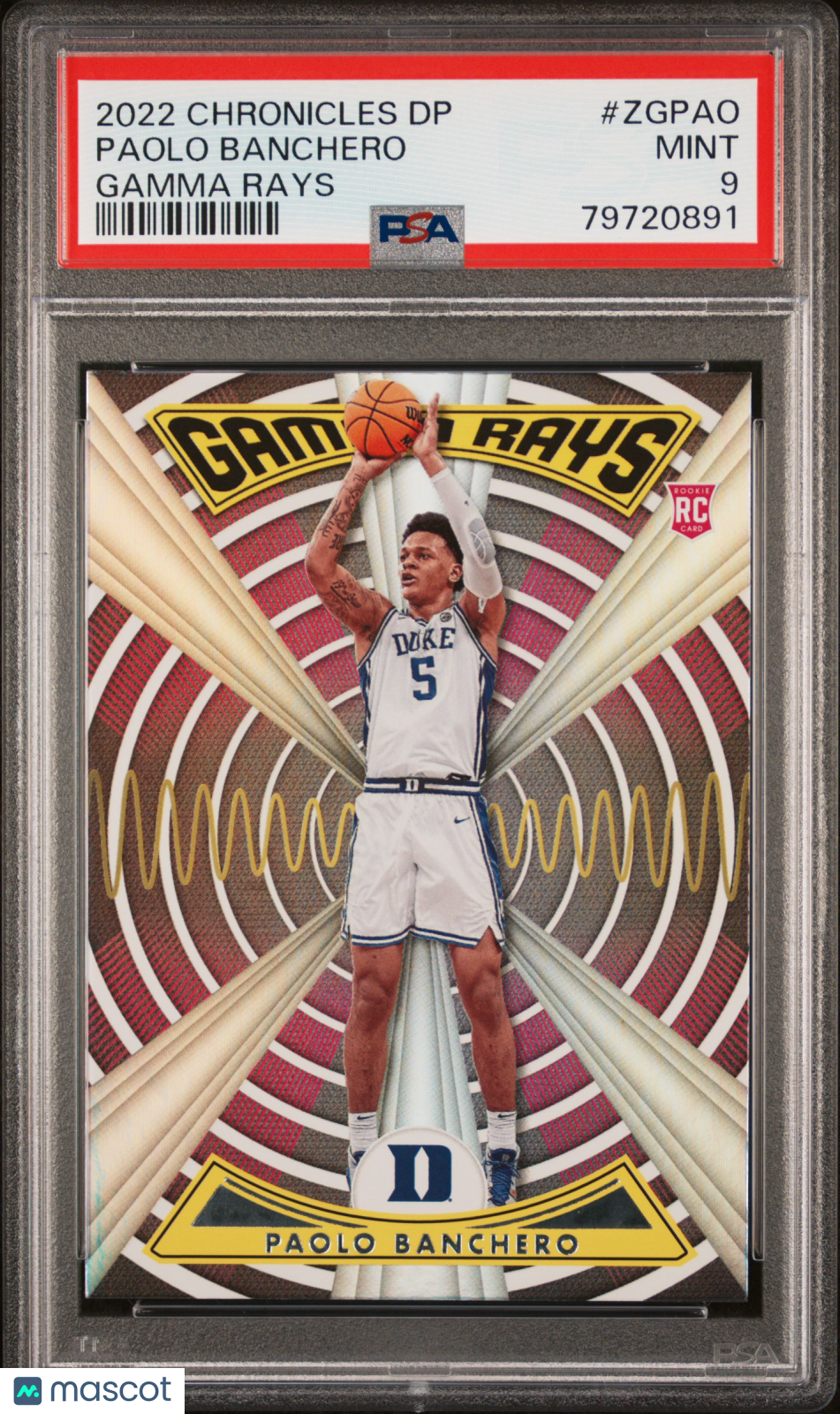 2022 Panini Chronicles Draft Picks Gamma Rays Paolo Banchero #ZGPAO PSA 9