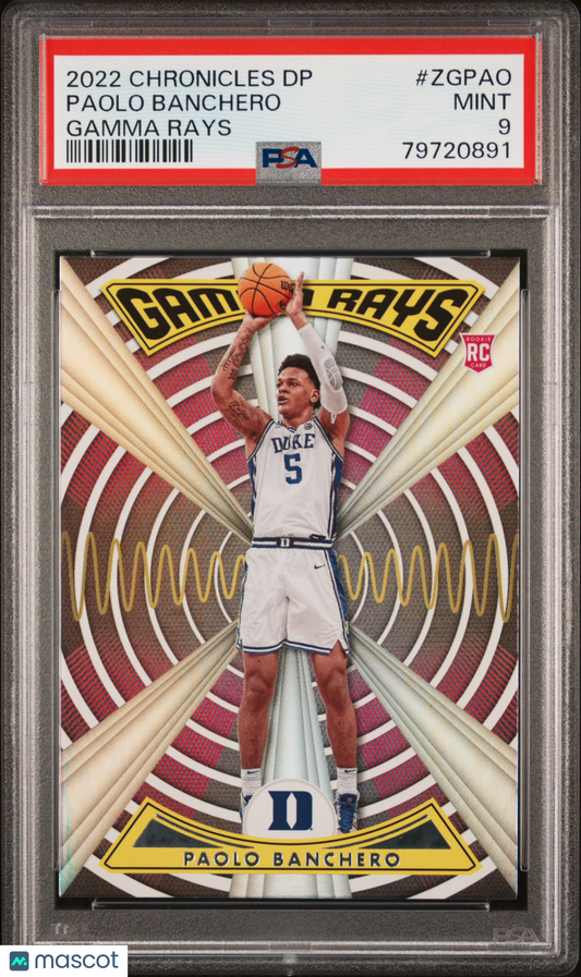 2022 Panini Chronicles Draft Picks Gamma Rays Paolo Banchero #ZGPAO PSA 9