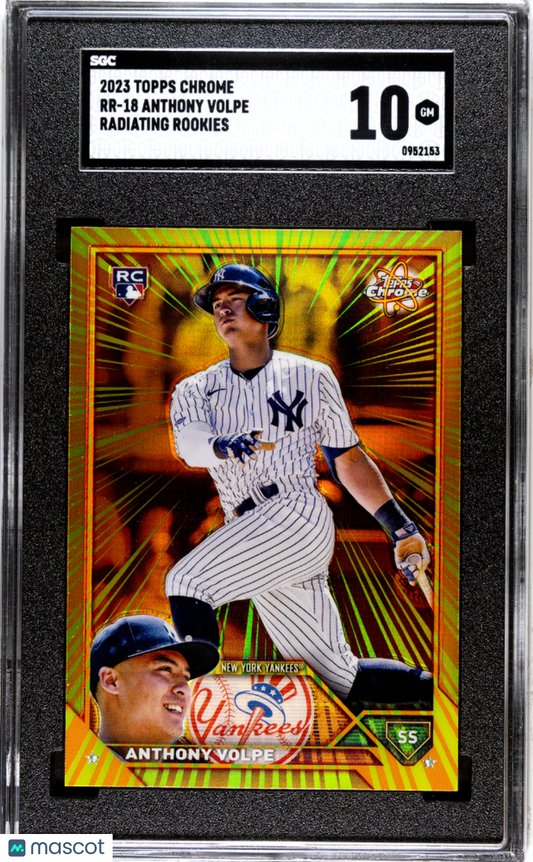 2023 Topps Chrome Anthony Volpe #RR-18 Radiating Rookies SGC 10