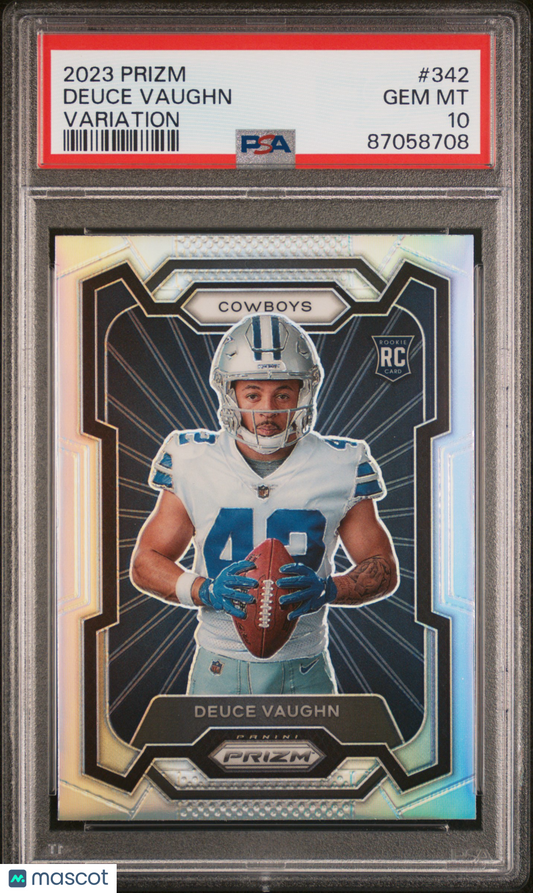 2023 Panini Prizm Deuce Vaughn #342 Variation PSA 10